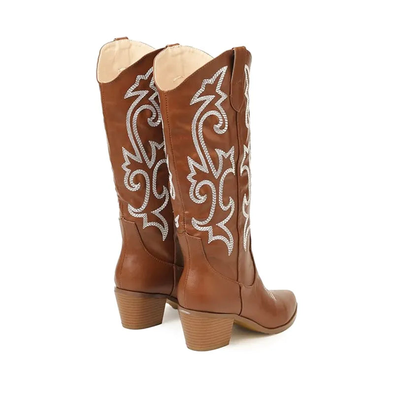 DIXIE Cowgirl Boots - Resistant PU leather | Elegance & Stability - Yehaw