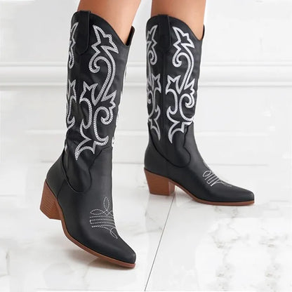 DIXIE Cowgirl Boots - Resistant PU leather | Elegance & Stability - Yehaw