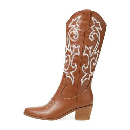 DIXIE Cowgirl Boots - Resistant PU leather | Elegance & Stability - Yehaw