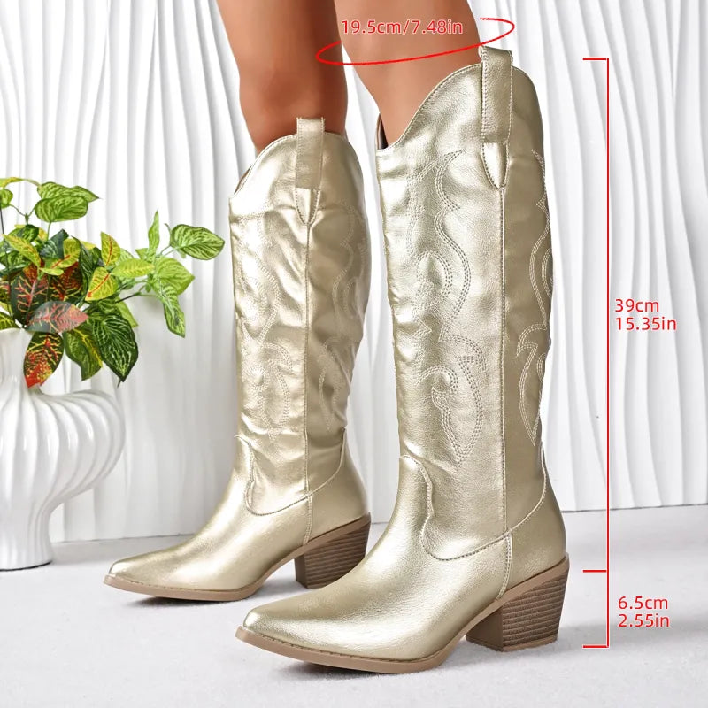 DUSTY Cowgirl Boots - Yehaw | Gold - Yehaw