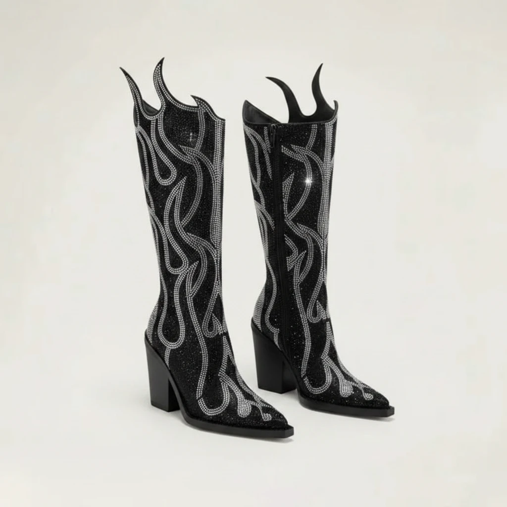 MARLOWE Cowgirl Boots - Yehaw | Black