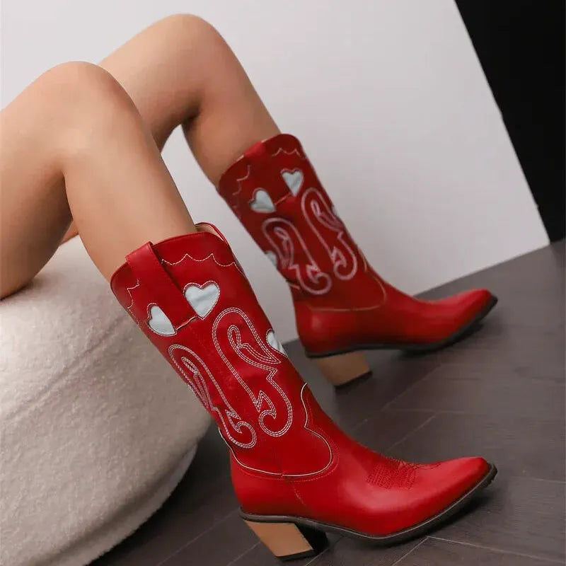 ETTA Cowgirl Boots - Yehaw | Red - Yehaw