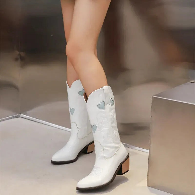 ETTA Cowgirl Boots - Yehaw | White - Yehaw