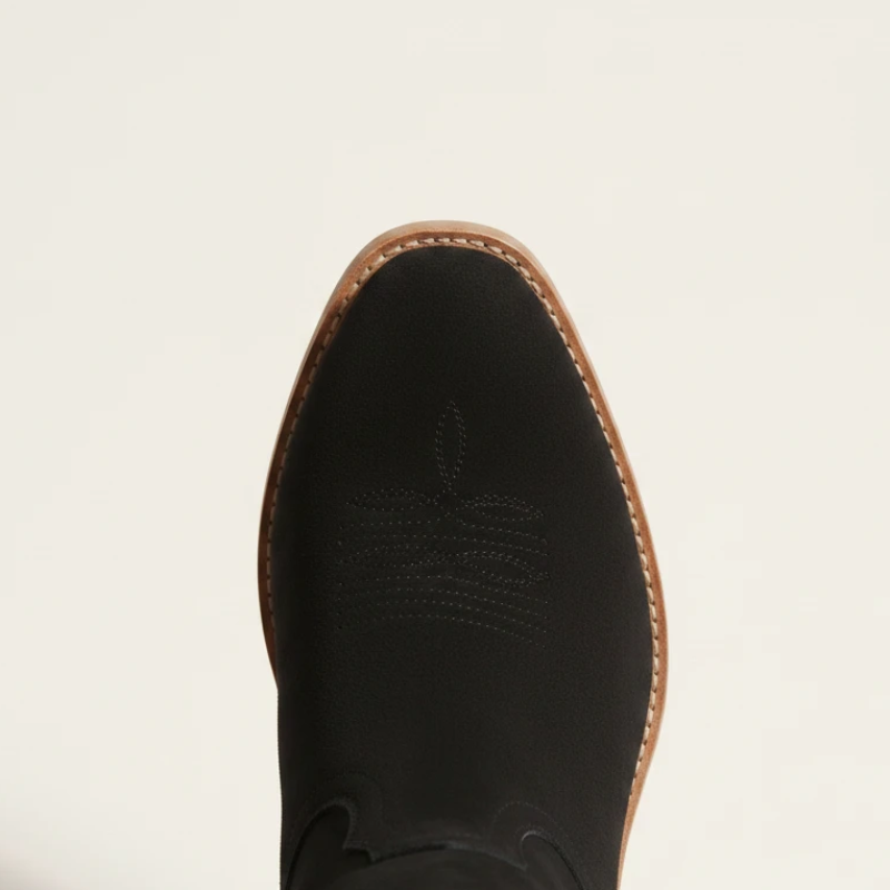 Yehaw Antonia black vegan suede mid-calf cowgirl boots with round toe and medium heel