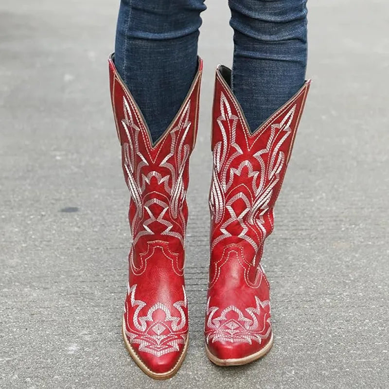 FANNY Cowgirl Boots - Resistant PU leather | Elegance & Stability - Yehaw