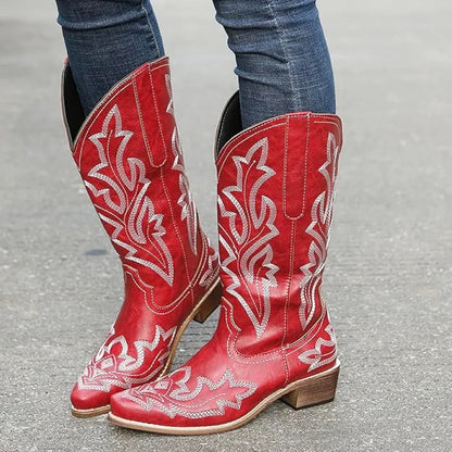 FANNY Cowgirl Boots - Resistant PU leather | Elegance & Stability - Yehaw