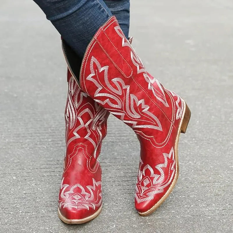 FANNY Cowgirl Boots - Resistant PU leather | Elegance & Stability - Yehaw