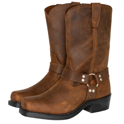 GHOST Mens Cowboy Boots - PU Leather | Reliable & Clean Look - Yehaw
