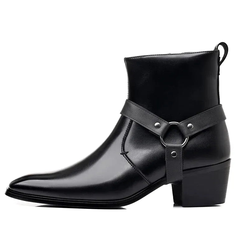 GEORGE Mens Cowboy Boots - PU Leather | Sturdy & Sharp - Yehaw