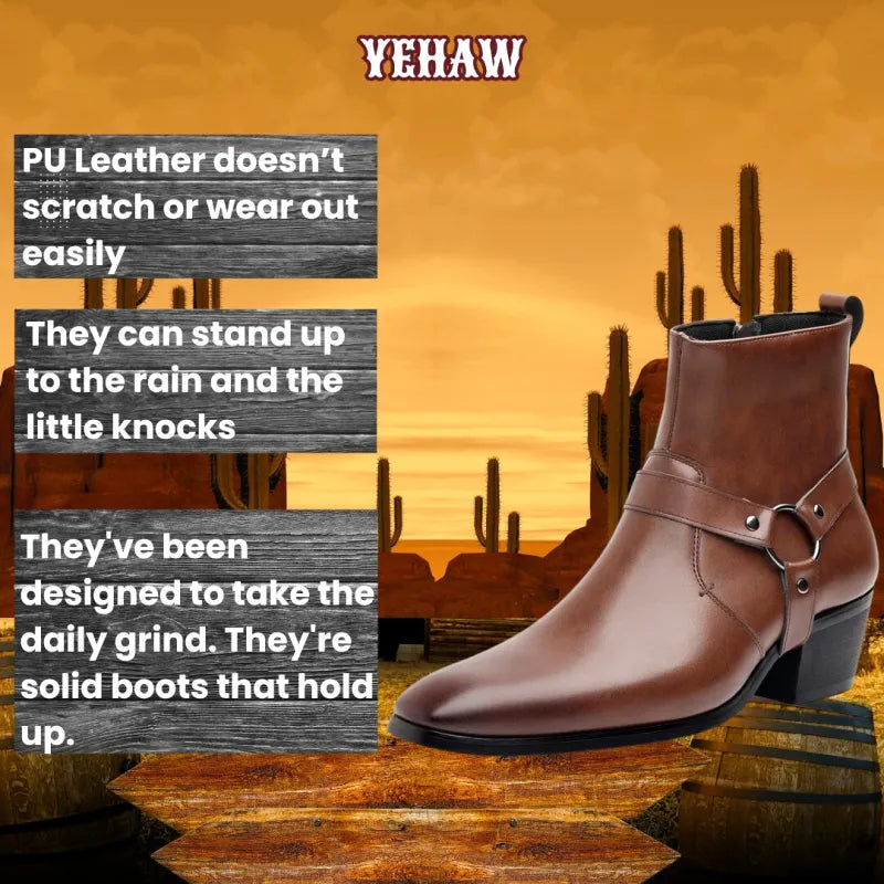 GEORGE Mens Cowboy Boots - Yehaw | Brown & Black