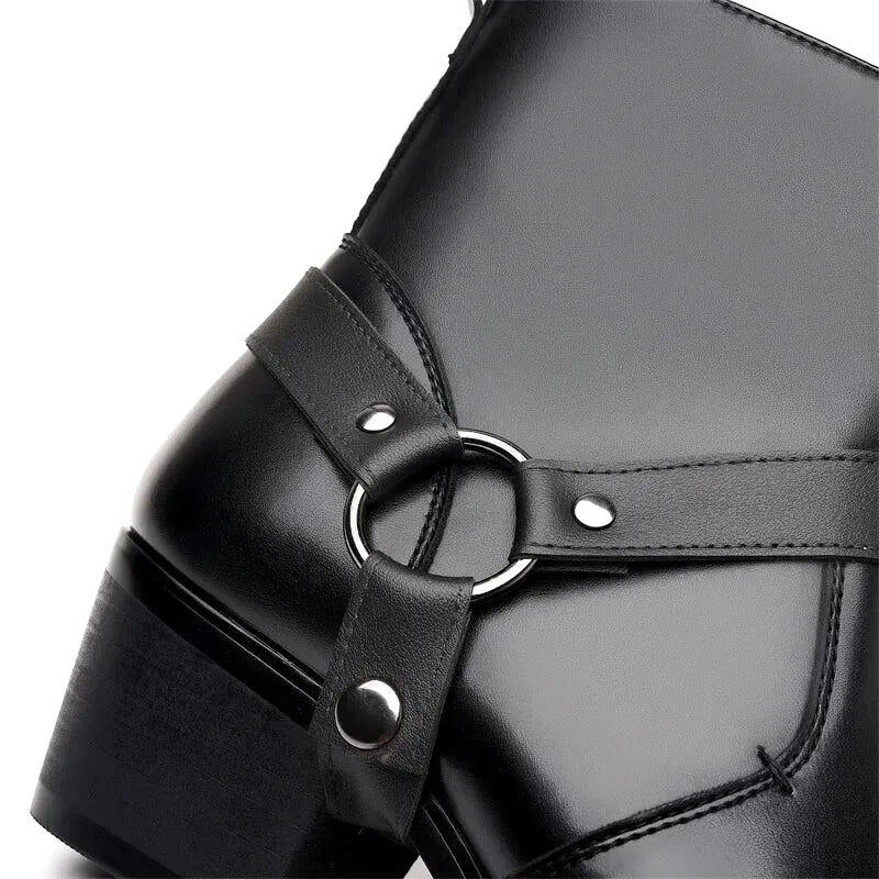 GEORGE Mens Cowboy Boots - PU Leather | Sturdy & Sharp - Yehaw