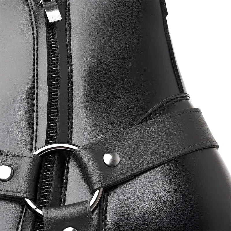 GEORGE Mens Cowboy Boots - PU Leather | Sturdy & Sharp - Yehaw