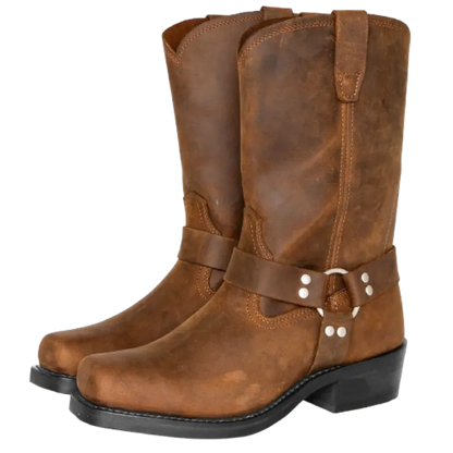 GHOST Mens Cowboy Boots - PU Leather | Reliable & Clean Look - Yehaw