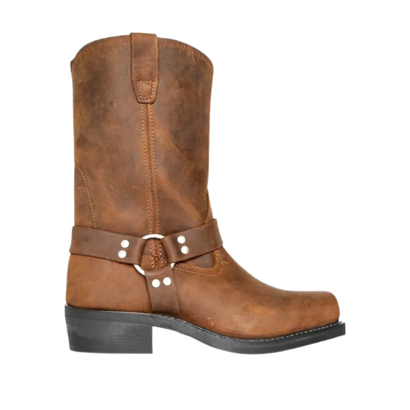 GHOST Mens Cowboy Boots - PU Leather | Reliable & Clean Look - Yehaw