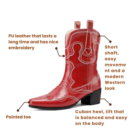 GRACIE Cowgirl Boots - Resistant PU leather | Elegance & Stability - Yehaw