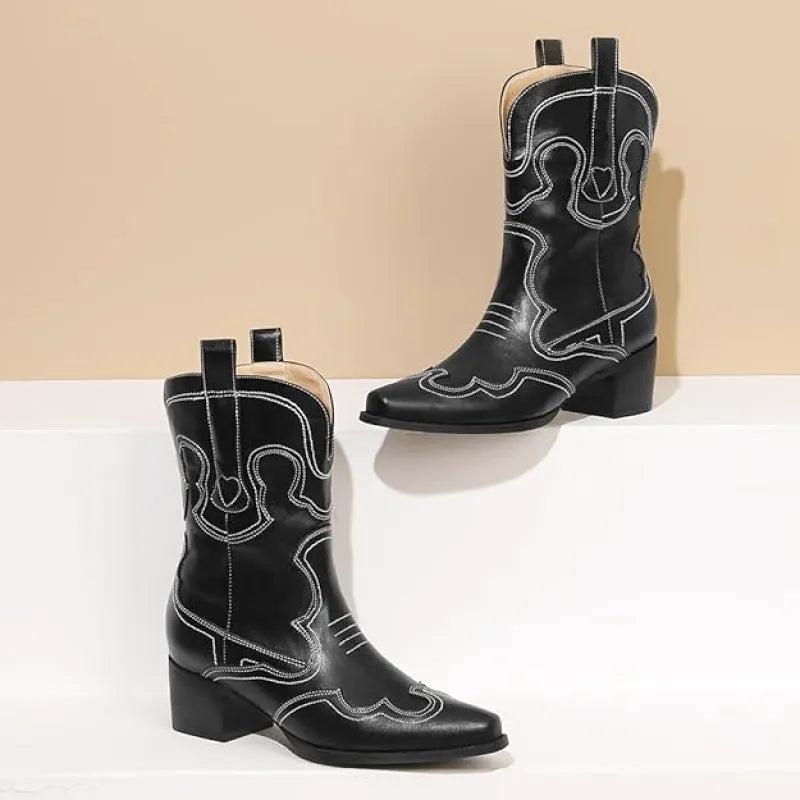 GRACIE Cowgirl Boots - Resistant PU leather | Elegance & Stability - Yehaw