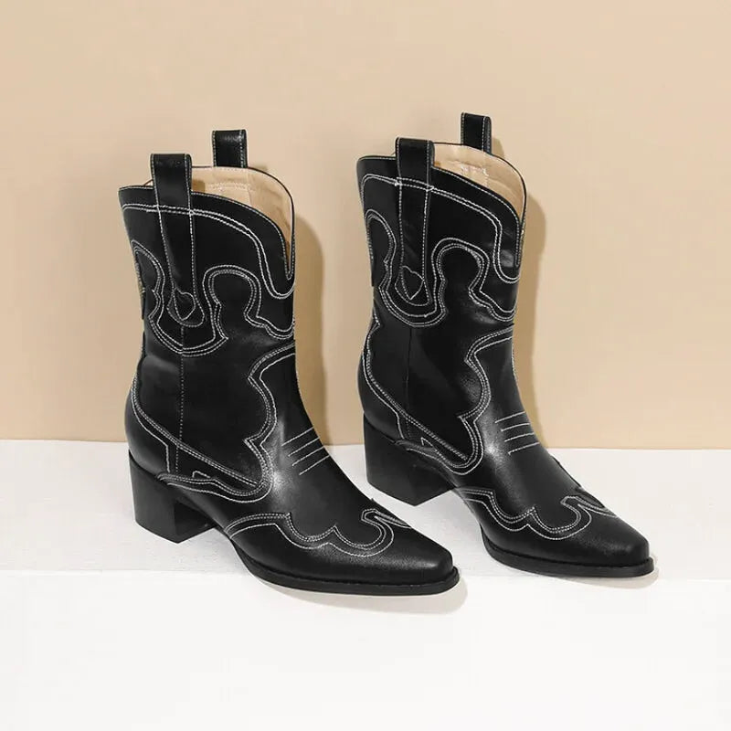 GRACIE Cowgirl Boots - Resistant PU leather | Elegance & Stability - Yehaw