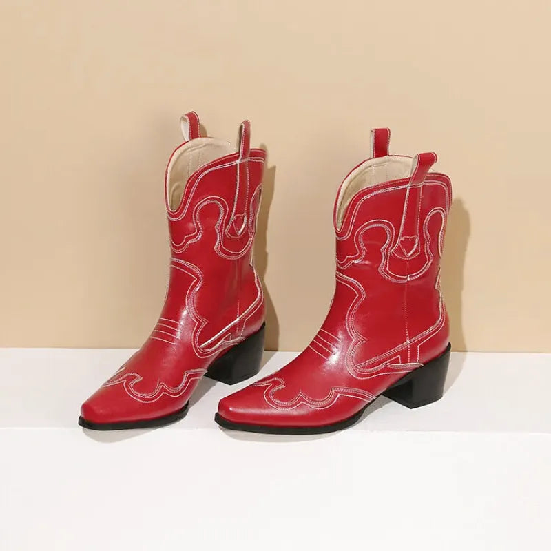 GRACIE Cowgirl Boots - Resistant PU leather | Elegance & Stability - Yehaw