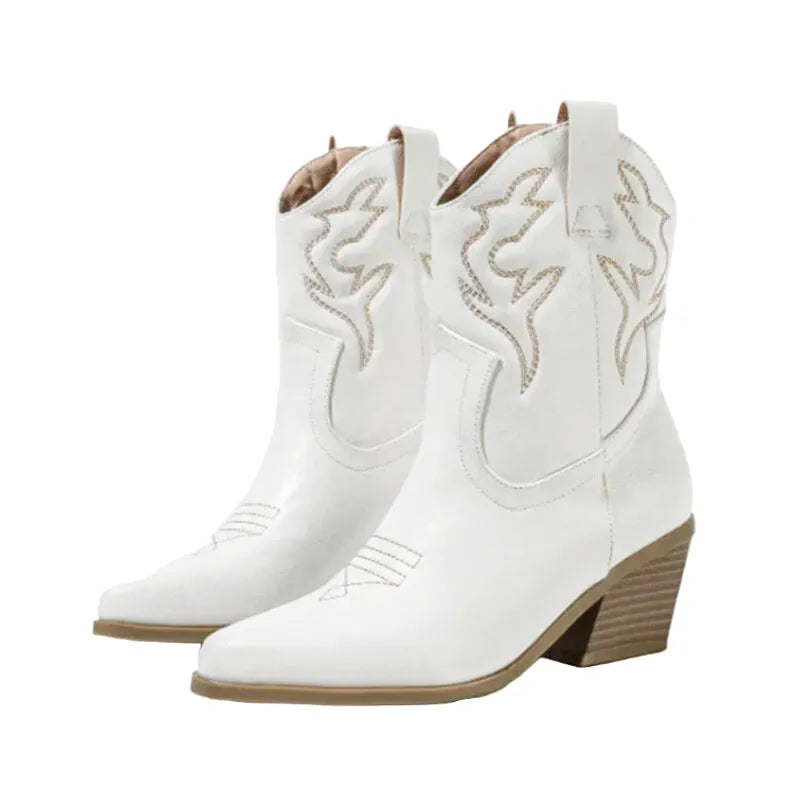 HATTIE Cowgirl Boots - Yehaw | White - Yehaw