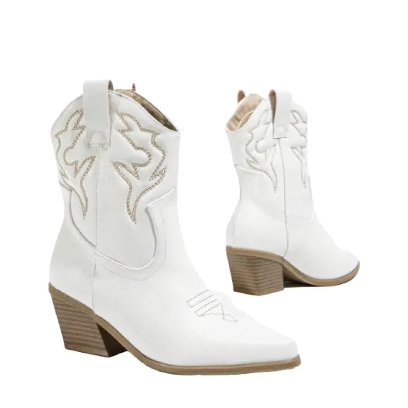 HATTIE Cowgirl Boots - Yehaw | White - Yehaw