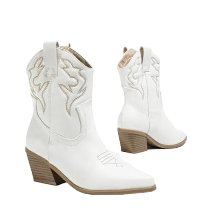 HATTIE Cowgirl Boots - Yehaw | White - Yehaw