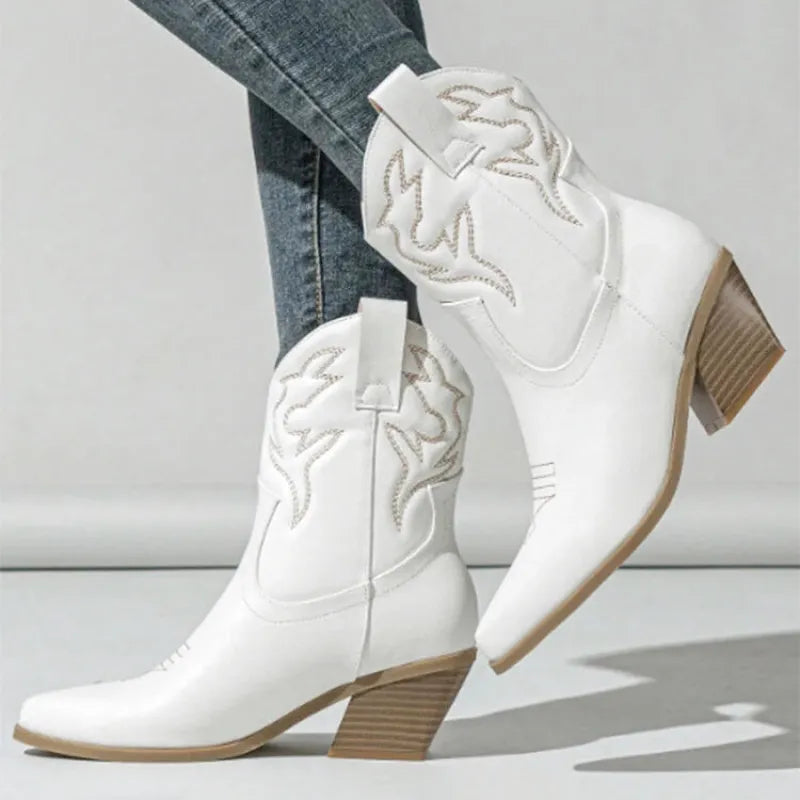 HATTIE Cowgirl Boots - Yehaw | White - Yehaw