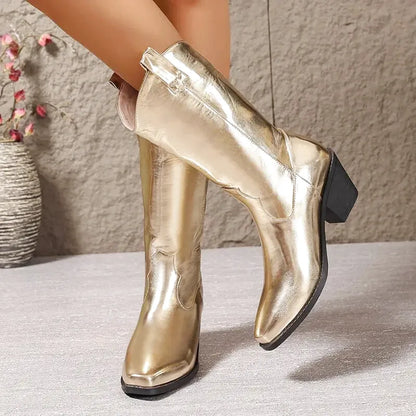 HAZEL Cowgirl Boots - Yehaw | Gold - Yehaw