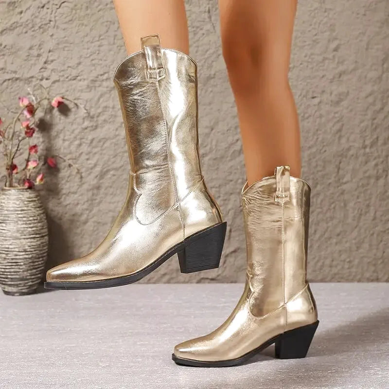 HAZEL Cowgirl Boots - Yehaw | Gold - Yehaw