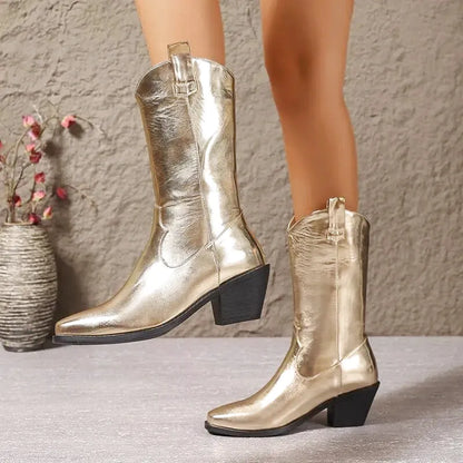 HAZEL Cowgirl Boots - Yehaw | Gold - Yehaw