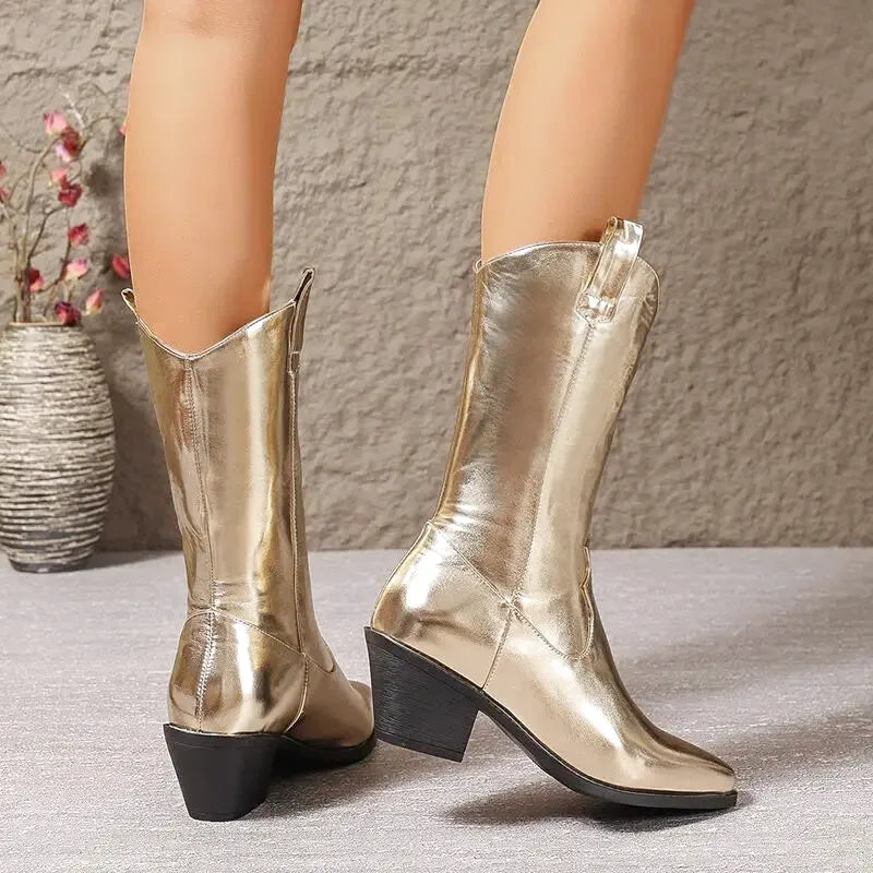 HAZEL Cowgirl Boots - Yehaw | Gold - Yehaw