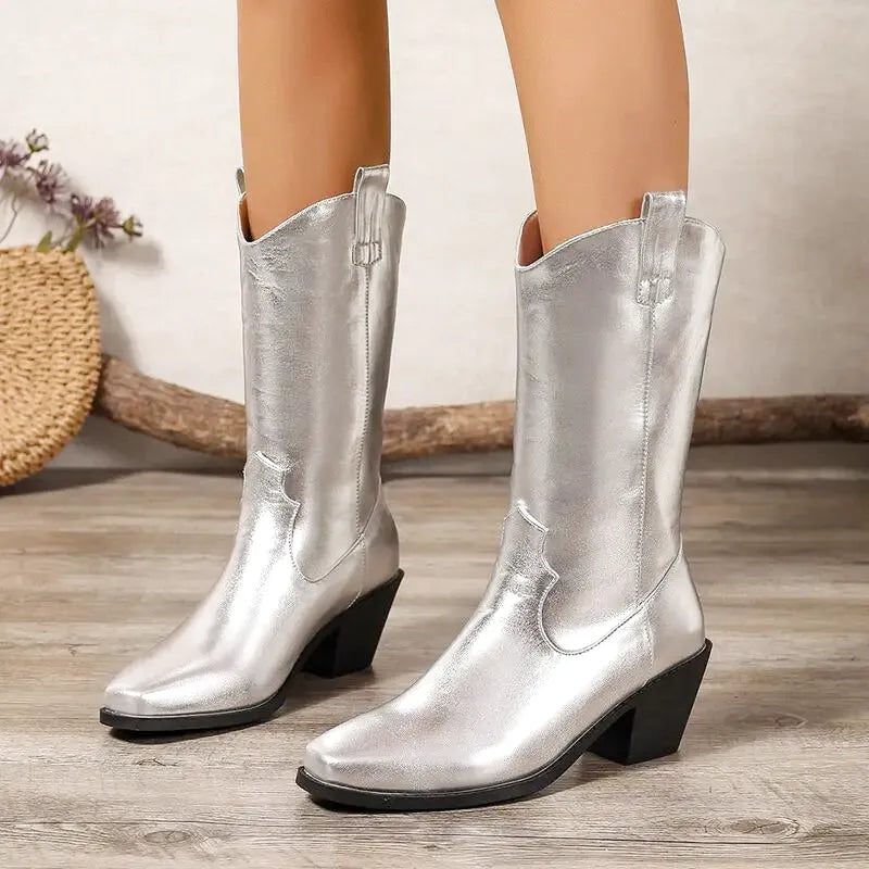HAZEL Cowgirl Boots - Yehaw | Silver - Yehaw