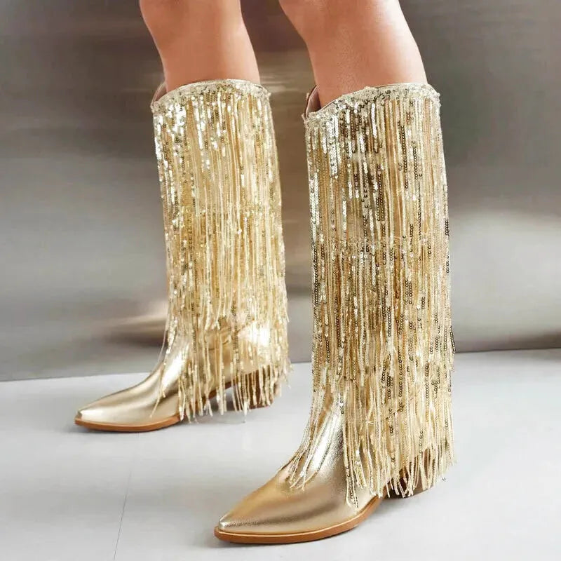 HELEN Cowgirl Boots - Yehaw | Gold - Yehaw