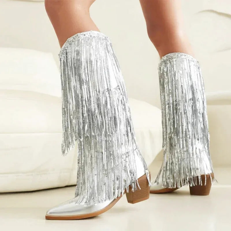 HELEN Cowgirl Boots - Yehaw | Silver - Yehaw
