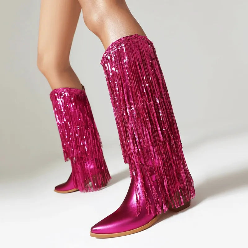 HELEN Cowgirl Boots Fringe - Clog Heel | Top of the range comfort - Yehaw