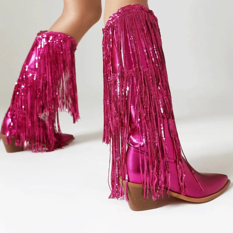 HELEN Cowgirl Boots Fringe - Clog Heel | Top of the range comfort - Yehaw