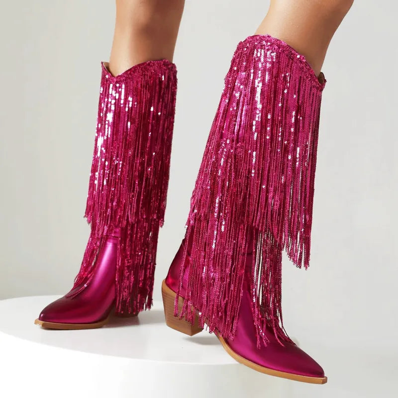 HELEN Cowgirl Boots Fringe - Clog Heel | Top of the range comfort - Yehaw