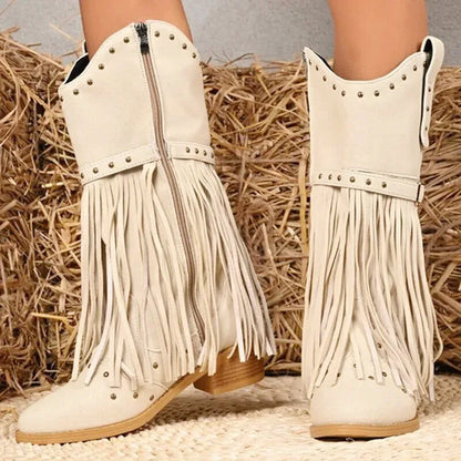 IDA Cowgirl Boots - Yehaw | Beige - Yehaw