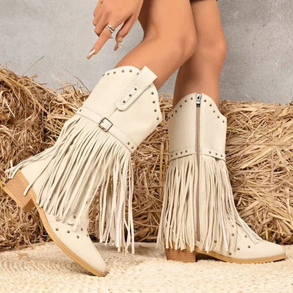 IDA Cowgirl Boots - Yehaw | Beige - Yehaw