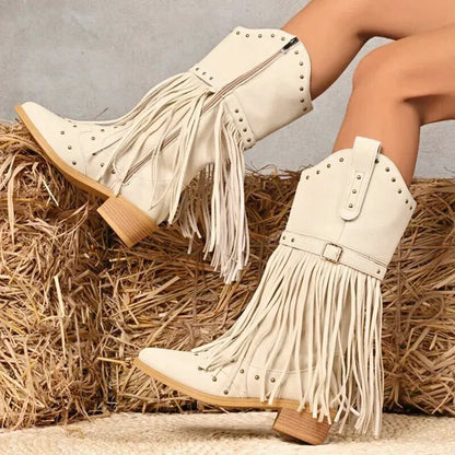 IDA Cowgirl Boots - Yehaw | Beige - Yehaw