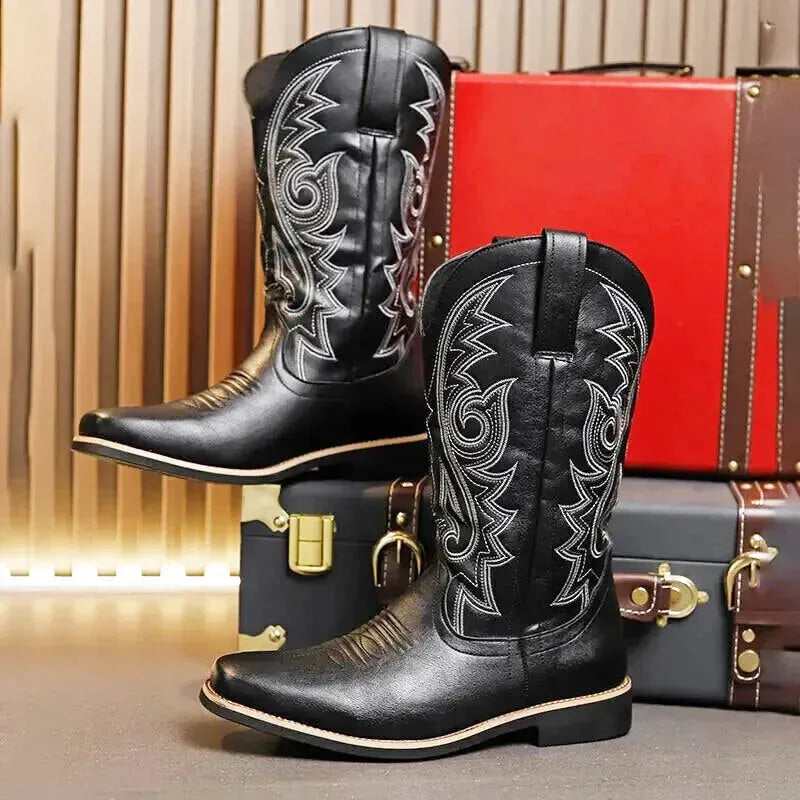 JED Mens Cowboy Boots - Yehaw | Black - Yehaw