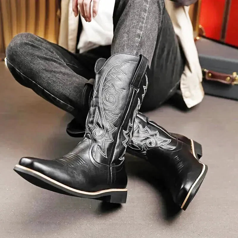 JED Mens Cowboy Boots - Yehaw | Black - Yehaw