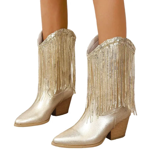 JESSIE Cowgirl Boots - Yehaw | Gold - Yehaw
