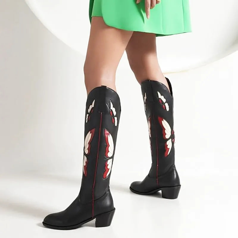 JESSIE Cowgirl Boots - Resistant PU leather | Elegance & Stability - Yehaw