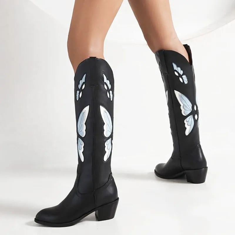 JESSIE Cowgirl Boots - Resistant PU leather | Elegance & Stability - Yehaw