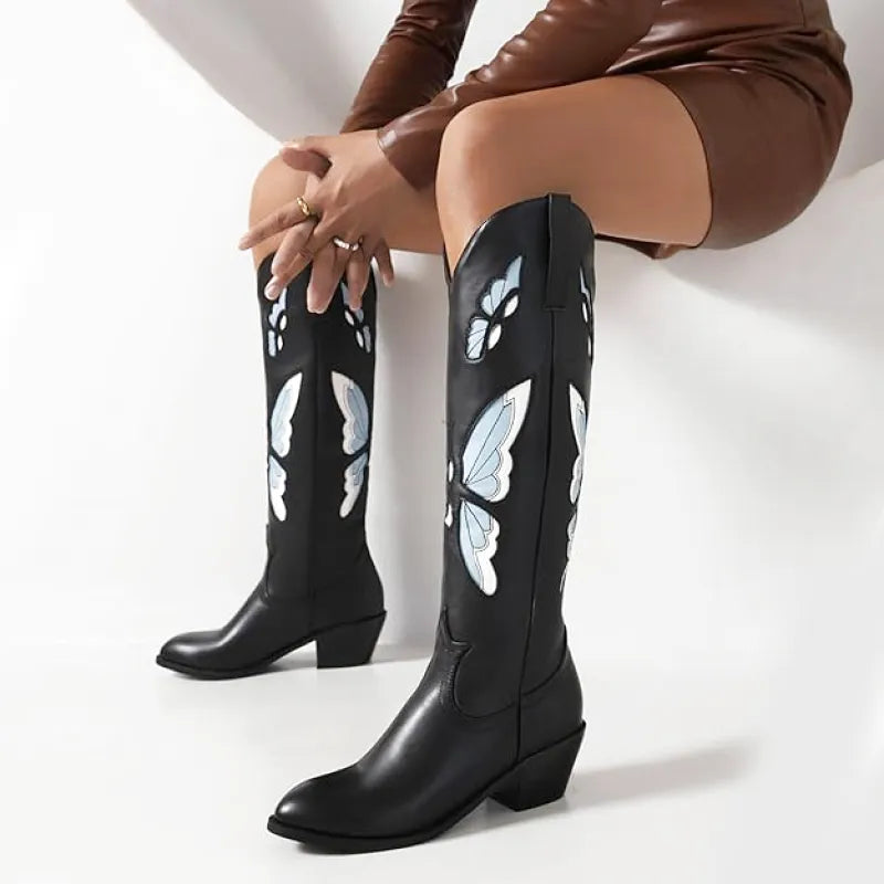 JESSIE Cowgirl Boots - Resistant PU leather | Elegance & Stability - Yehaw