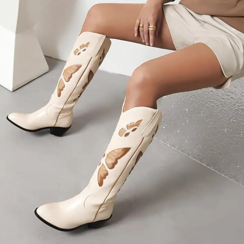 JESSIE Cowgirl Boots - Resistant PU leather | Elegance & Stability - Yehaw