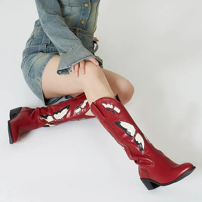 JESSIE Cowgirl Boots - Resistant PU leather | Elegance & Stability - Yehaw