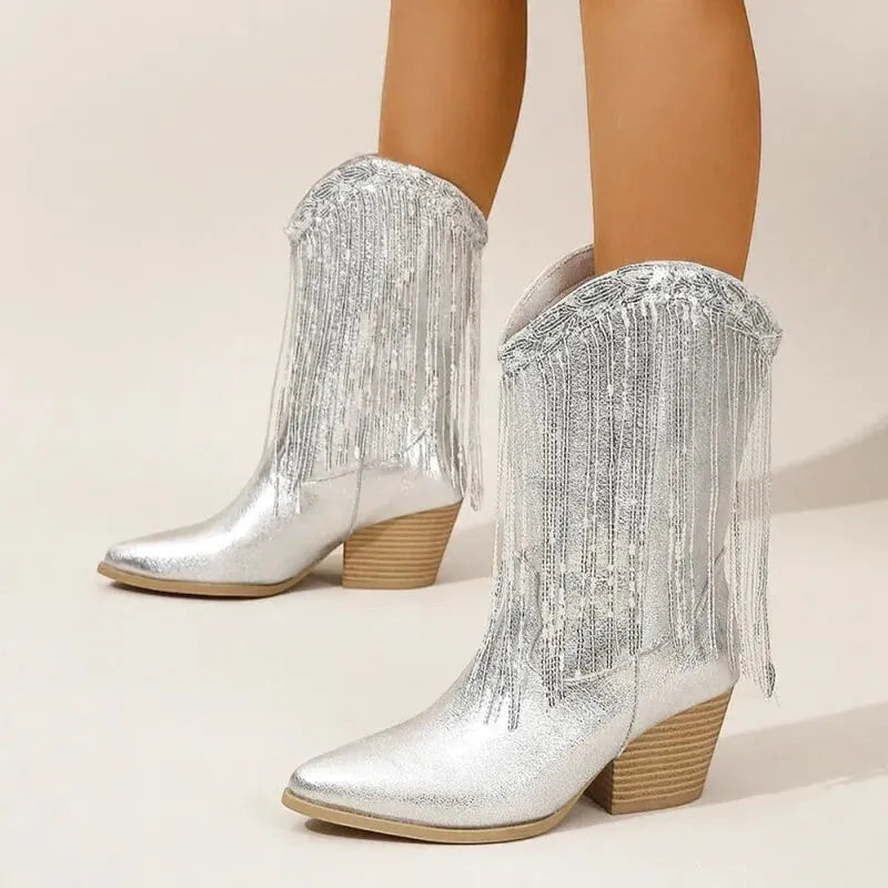 JESSIE Cowgirl Boots - Yehaw | Silver - Yehaw
