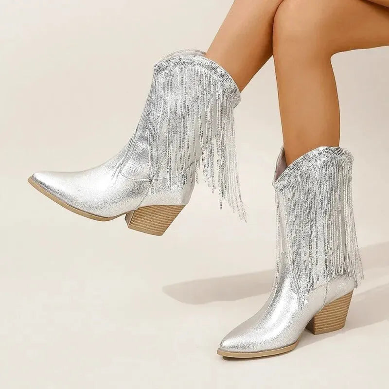 JESSIE Cowgirl Boots - Yehaw | Silver - Yehaw