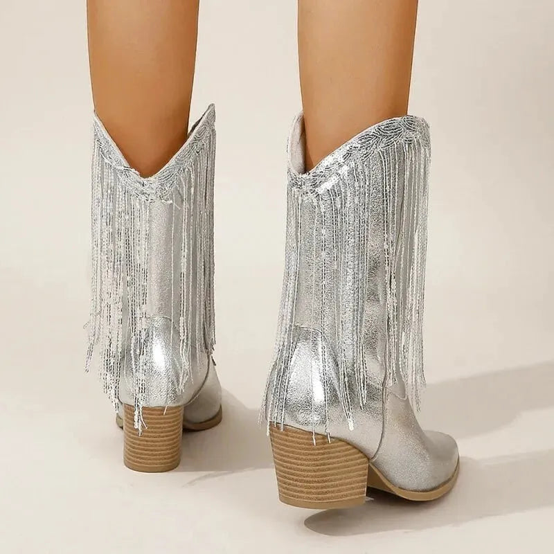 JESSIE Cowgirl Boots - Yehaw | Silver - Yehaw